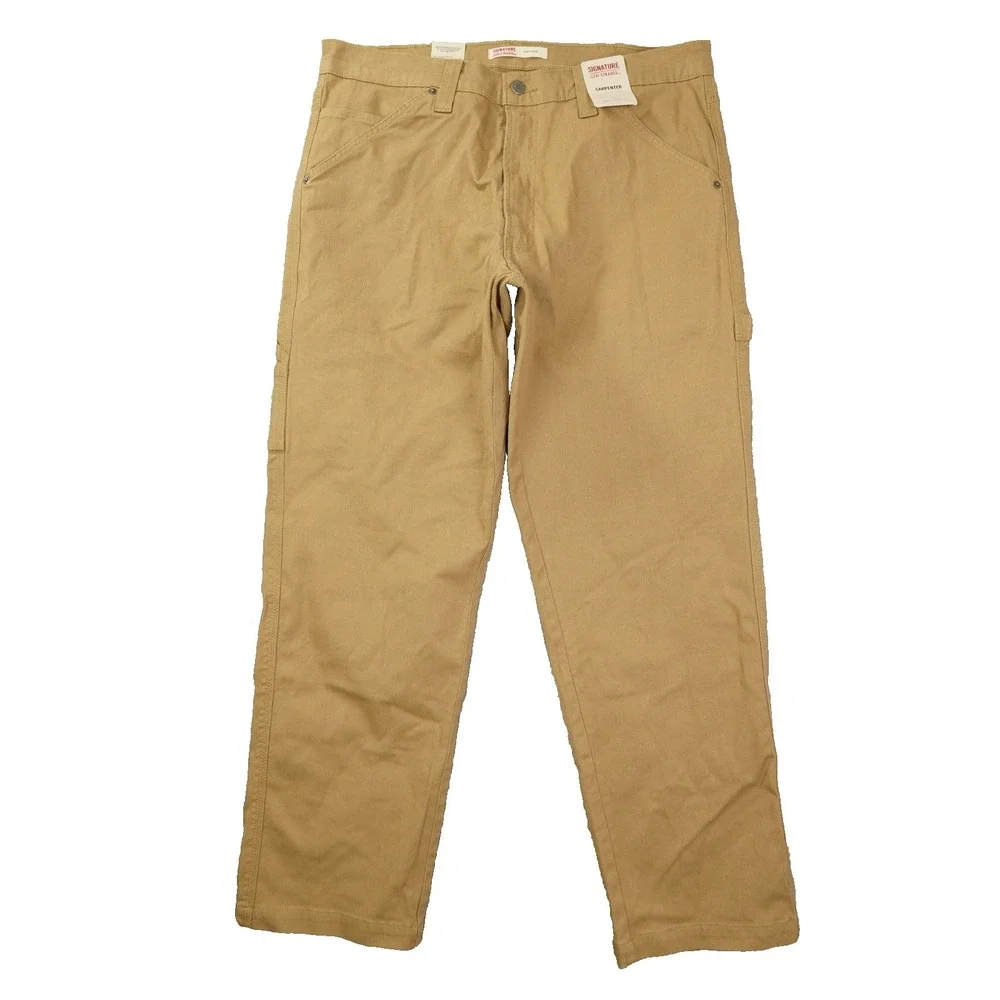 Levi Strauss Signature Carpenter Pants Men's 36x32 Tan Khaki NWT Workwear